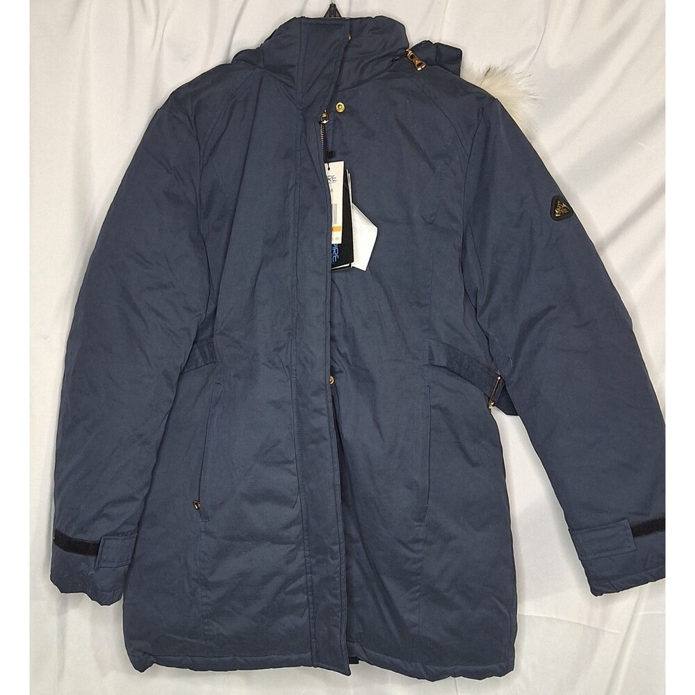 Galaxy by Spire Women’s M Puffer Jacket Heavyweight Long Parka Faux Fur Hood NWT